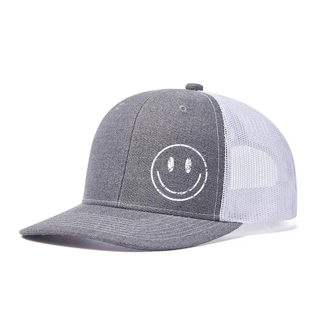 Outdoor Breathable Baseball Cap With Embroidered Smile Face For Casual Summer Wear