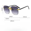 Módní čtvercové sluneční brýle bez obrouček Vintage brýle s přechodovou čočkou pro ženy