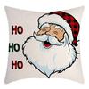 Weihnachtsmann Leinenkissen Wohnzimmer Cartoon Elch Geschenk Dekoration Sofa Rücken Print Kissenbezug