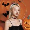 Mesh Halloween Headband Ruffles Spider Web Hairband Creative Hairband Necklace Set  Boys/Girls