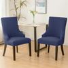Jacquard Dining Chair Covers High Back Sloping Chair Cover Strech Accent Wedding Chairs Seat Slipcover Soild Color Home Party