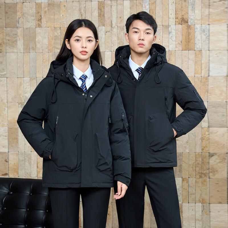 Tluoman Unisex Black Insulated Parka Work Jacket