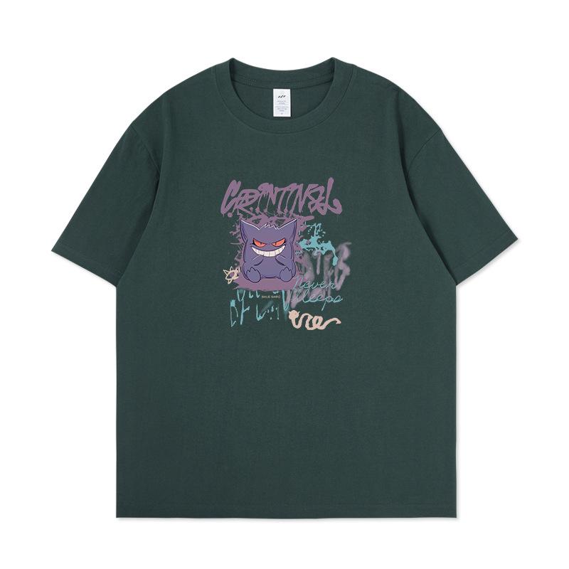 

S1120509 Футболка из 100% хлопка с принтом, рубашка для пар, топ с короткими рукавами, летняя одежда 4XL