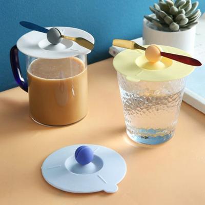 Tējas krūzes vāks bez BPA Mājas piederumi Silikona pretputekļu hermētiski krūzes pārsegi Videi draudzīgi aizsargājoši labi noblīvējuši