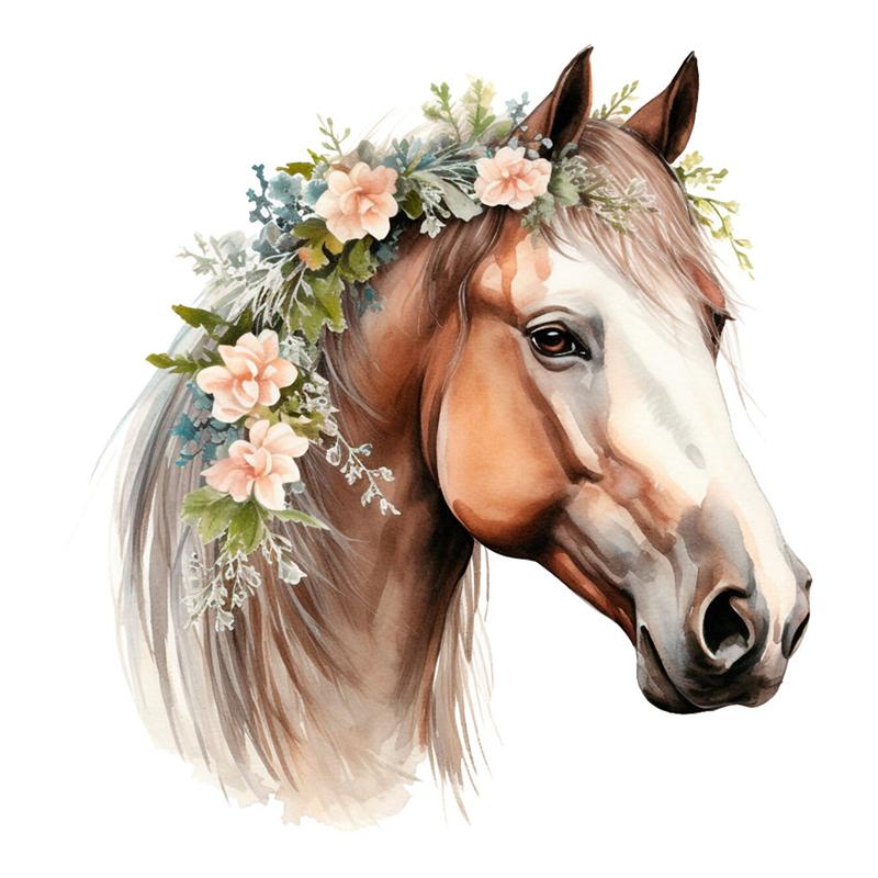 

C225 # Акварель Бохо Лошадь Настенная Наклейка Ванная Комната Туалет Декор Гостиная Шкаф Холодильник Украшения Дома Наклейки C-27.5x30cm-PET