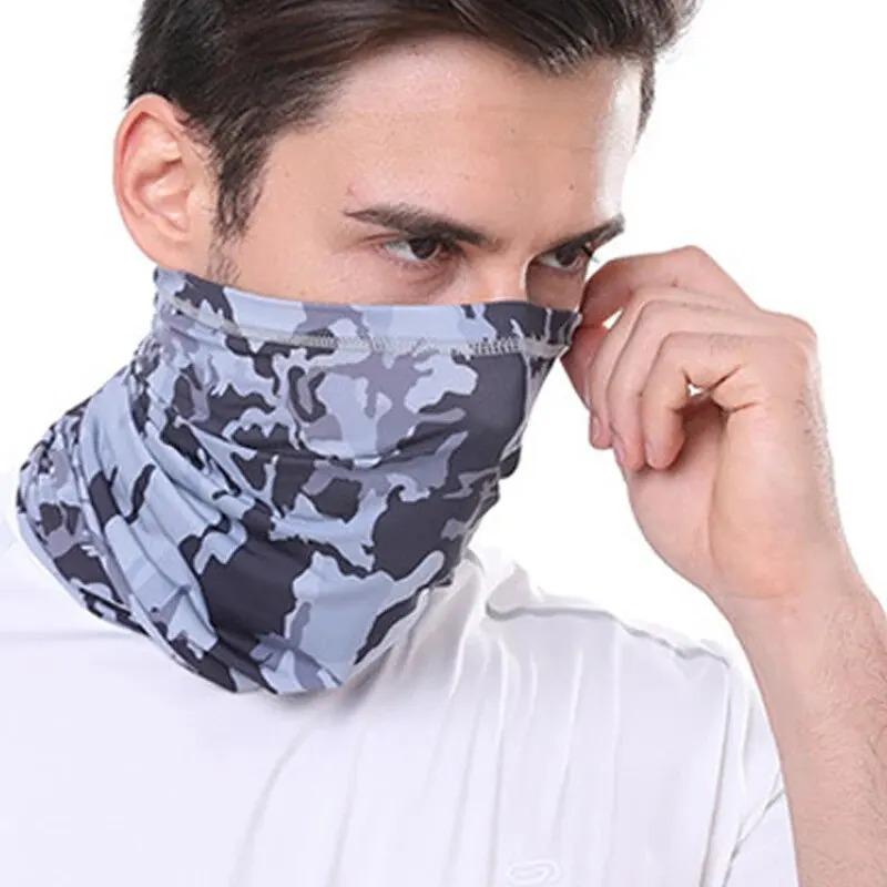 Eis-Seide Gesichtsmaske Sommer Sonnenschutz Atmungsaktiv Radfahren Gesichtsmaske Outdoor Sport Bandana Herren Damen Motorrad Nackenwickel Maske