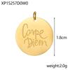 CARLIDANA Gold Plated Jewelry Laser Engraved Logo Tags Pendant Jewellery Oval Stainless Steel DIY Name Round Coin Disc Charm