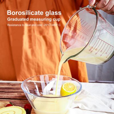 Messbecher aus Glas mit Henkel & V-förmigem Ausguss Schnapsglas Espresso-Kännchen