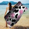Cartoon Cow Pattern Cute Microfiber Blanket Quick Drying Beach Towels Oversized Printing Super Absorbent Pool Towel Blanket