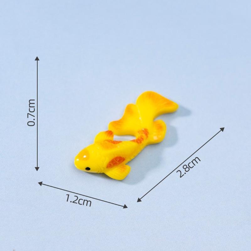 Mini-Harz-Koi-Fisch-Figuren Lebendige Mehrfarbige Lotus-Ornamente Korrosionsbeständig für Aquarium-Fischbecken Bonsai-Landschaftsgestaltung Dekor