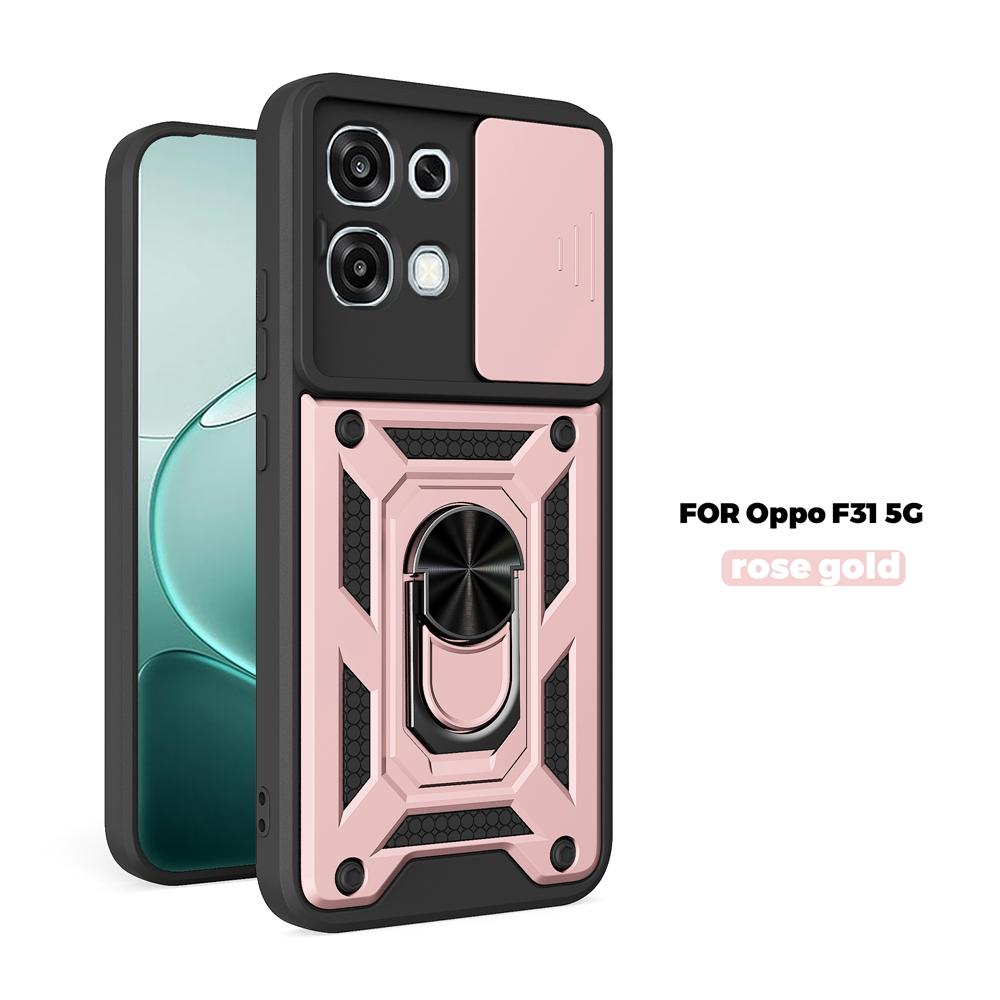 For OPPO A6 Pro Case Armor Shockproof Magnetic Holder Ring Case For OPPO F31 A6 Pro 5G A6Pro 4G Slide Lens Protector Cover