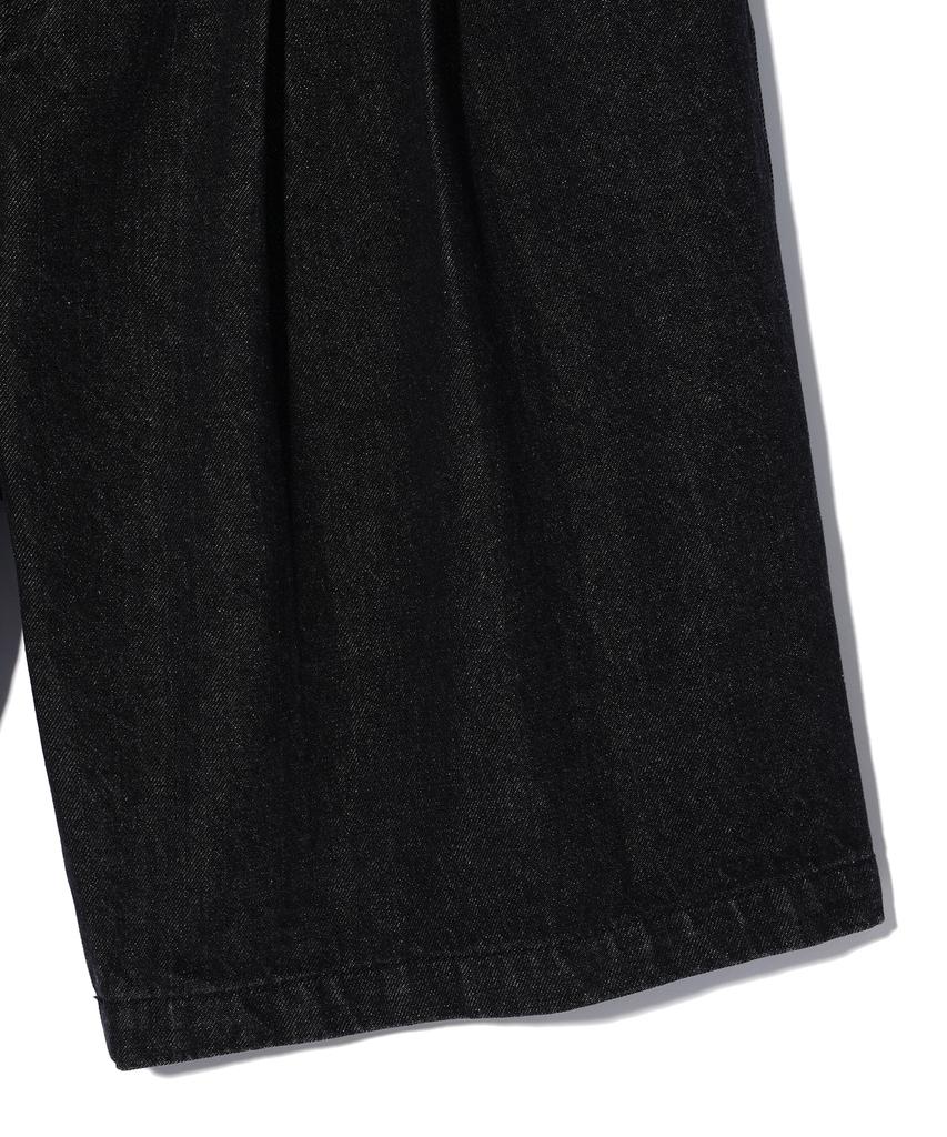 SOUNDSLIFE Two Tuck Denim Shorts Black
