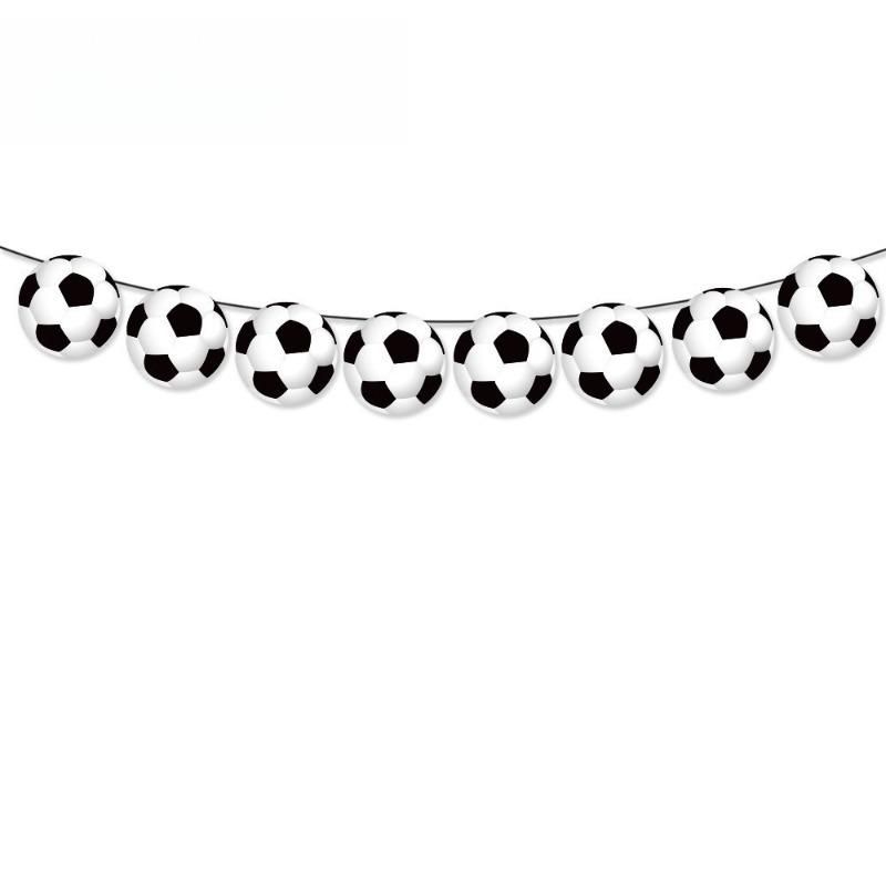 Soccer Sports Themed Party Garland, Paper Football Double Flags Banner Set for Sports Theme Parties and Birthday Celebrations