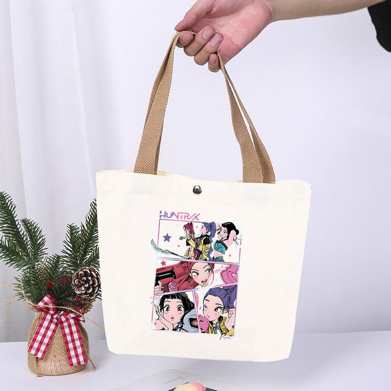 K-Pop Anime Cartoon Printed Student Fashion Casual Canvas Bag Going Out High Value Portable Shoulder Bag