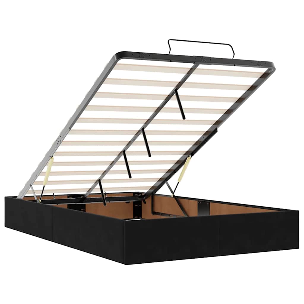 Ottoman Bed with Mattress Black 120x190 cm Velvet