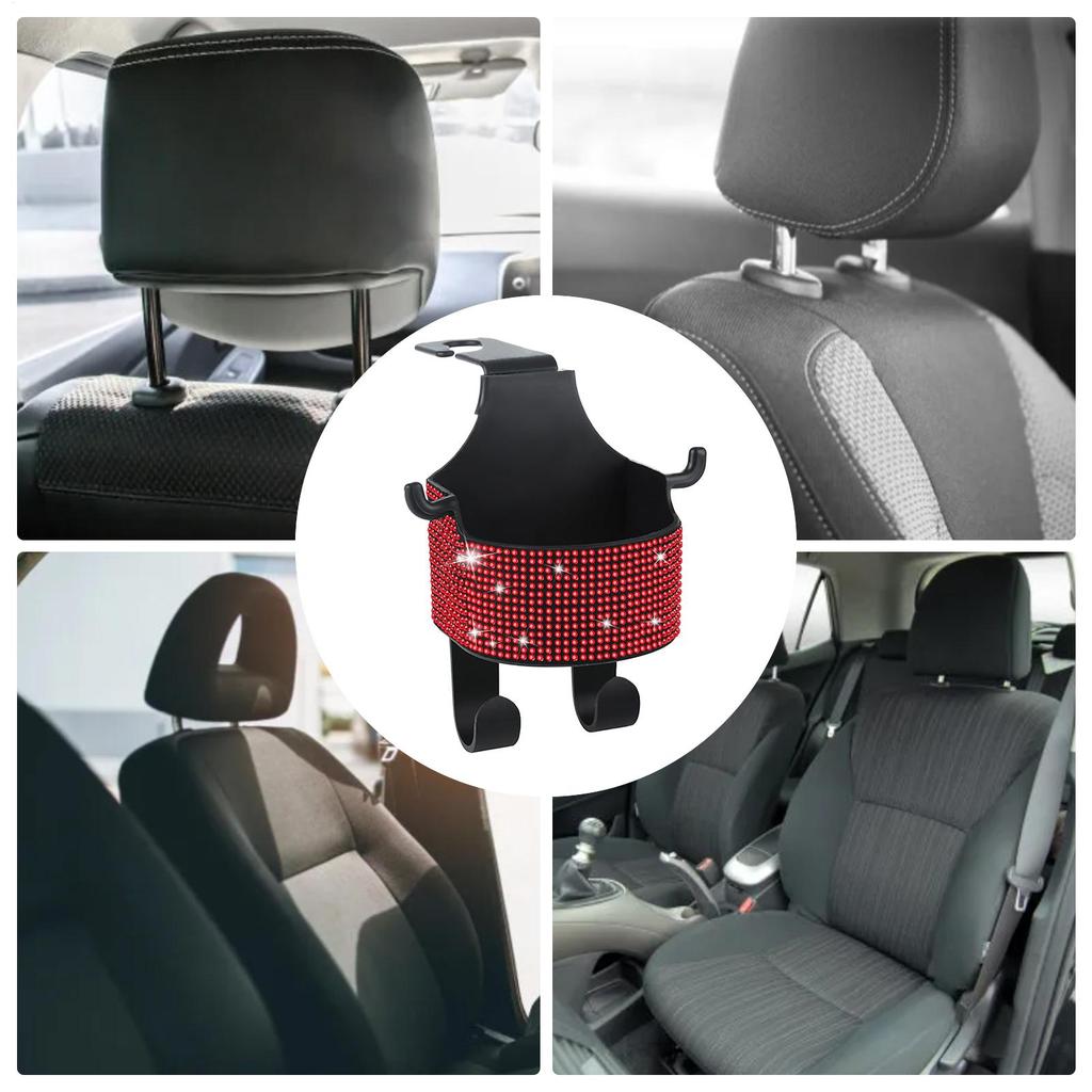 Headrest Hooks For Car Interior Storage Cup Holder Purse Hanger For Car Daily Commuting Road Trip Travel Family Outing Vacation