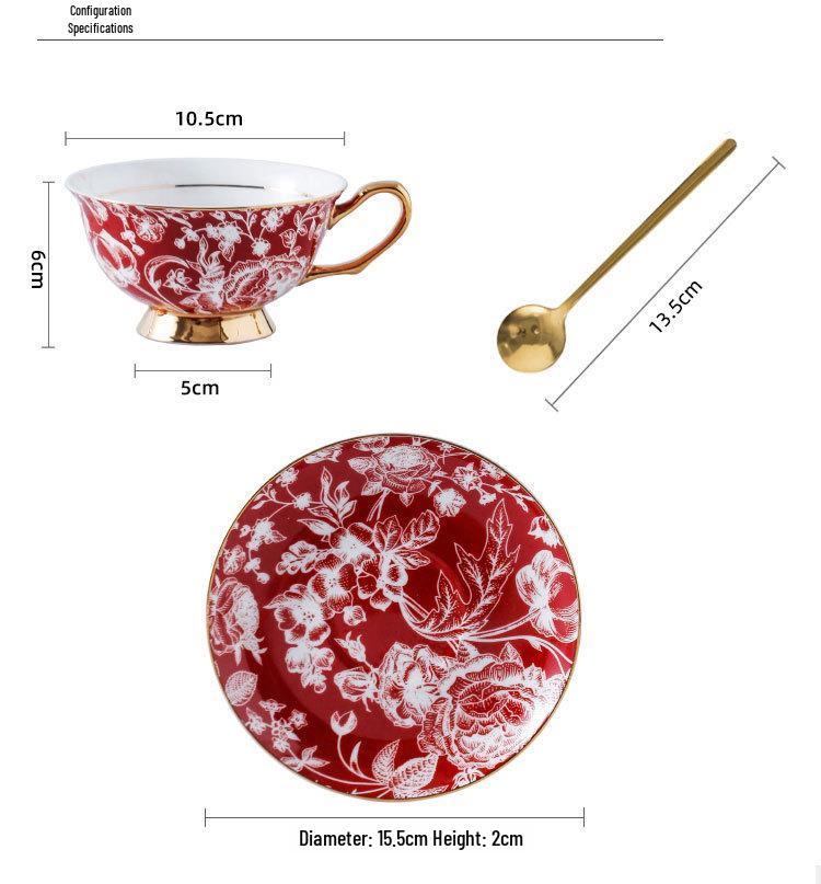 Europäische Leichte Luxus Rose Elegante Knochenporzellan Kaffeetassen - Nischen Ins Stil