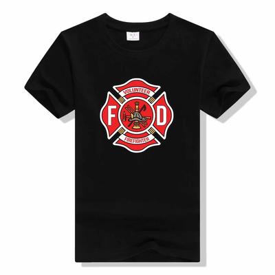 Fire Department Gold Badge Custom Fire Firefighter T Shirt New Cotton Short Sleeve O-Neck T-shirt Casual Clothing Top Tees