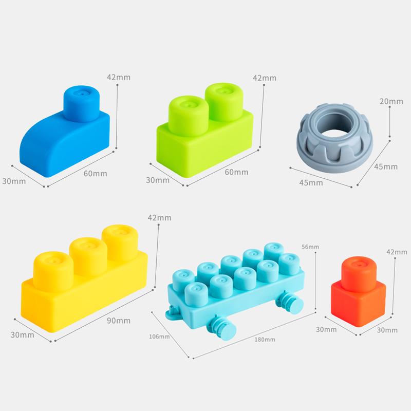 Large Particles Can Chew Plush Rubber Construction Blocks For Children'S Early Education Game Diy Assembling Blocks