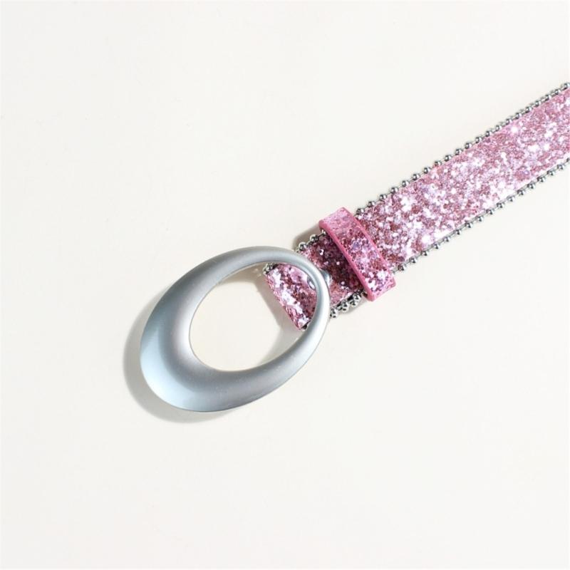 Women's Glitter Rhinestones Studded PU Belt Adjustable Waistband For Jeans Casual Party Wear