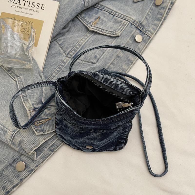 Torebka Damska Jeansowa Vintage Torba na Ramię Mała Torebka na Telefon Komórkowy