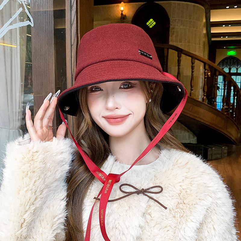 

1 шт. Женская элегантная шляпа-ведро, Повседневная дышащая удобная панама на все сезоны, Подходит для вечеринок, пляжа, кафе, отпуска One Size кларет