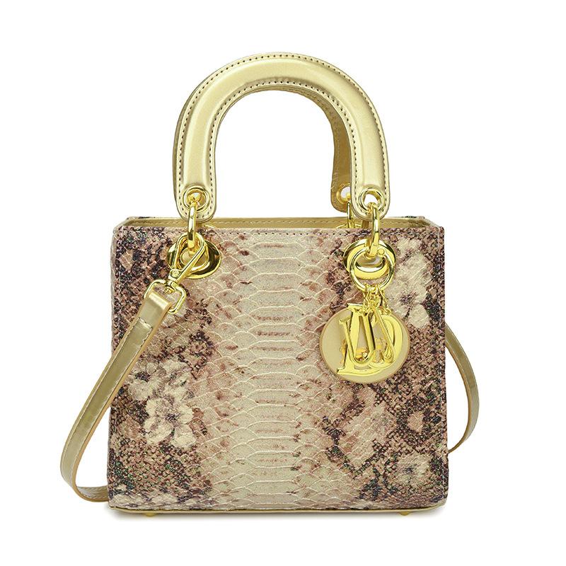Snake-patterned Hand-held Princess Bag, Fashionable Single-shoulder Crossbody Bag, Trendy Women's Bag