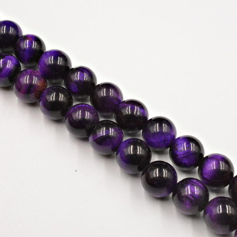 Lila Tigerauge Steinperlen 15,5 Zoll/Strang Lose Perlen für Schmuck Armbandherstellung 6 8 10 mm DIY Zubehör