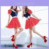 Costum Elegant Sexy pentru Femei Adulte cu Desene Animate Minnie Mouse cu Buline pentru Halloween