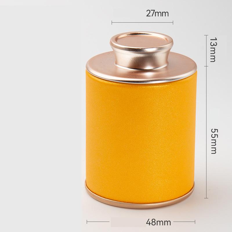 

Small Kraft Paper Tea Canister with Round Airtight Double Lid Mini Kitchen Tea Canister Container for Leaf Coffee Spices Herbs жовтий