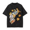 T-shirt Lavata Vintage Leopardo Giaguaro Nero Y2K Uomo Donna Y2k Streetwear Cotone Manica Corta Top Unisex