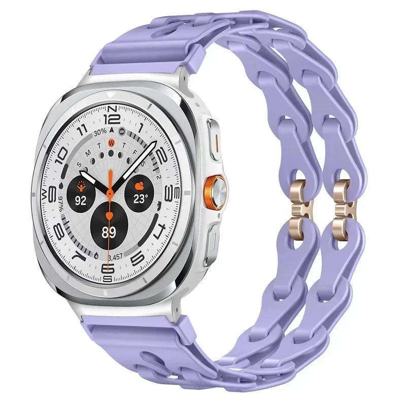Silicone Chain Strap for Samsung Galaxy Watch 2025/7 Ultra 47mm Wristband Band Bracelet for Galaxy Watch ultra 2025 Watchband