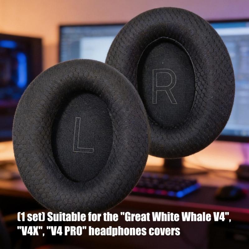 Replacement Ear Cushions For V4 V4PRO V4X Headphones Soft Sponge Ear Pad Enhances Comfort Sound Quality Earmuff