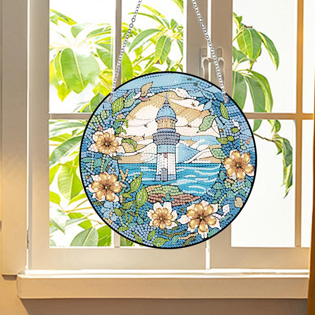 Acrylic Single-Side Diamond Art Hanging Pendant Diamond Painting Home Decor Diamond Painting Hanging Pendant for Home Wall Decor