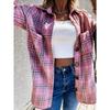 Autumn and Winter Loose Casual Retro Plaid Long Sleeved Shirt Jacket for Women