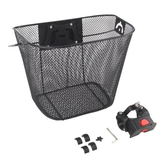 1 Set Bike Basket Large Capacity Easy to Install Metal Mesh Bike Basket