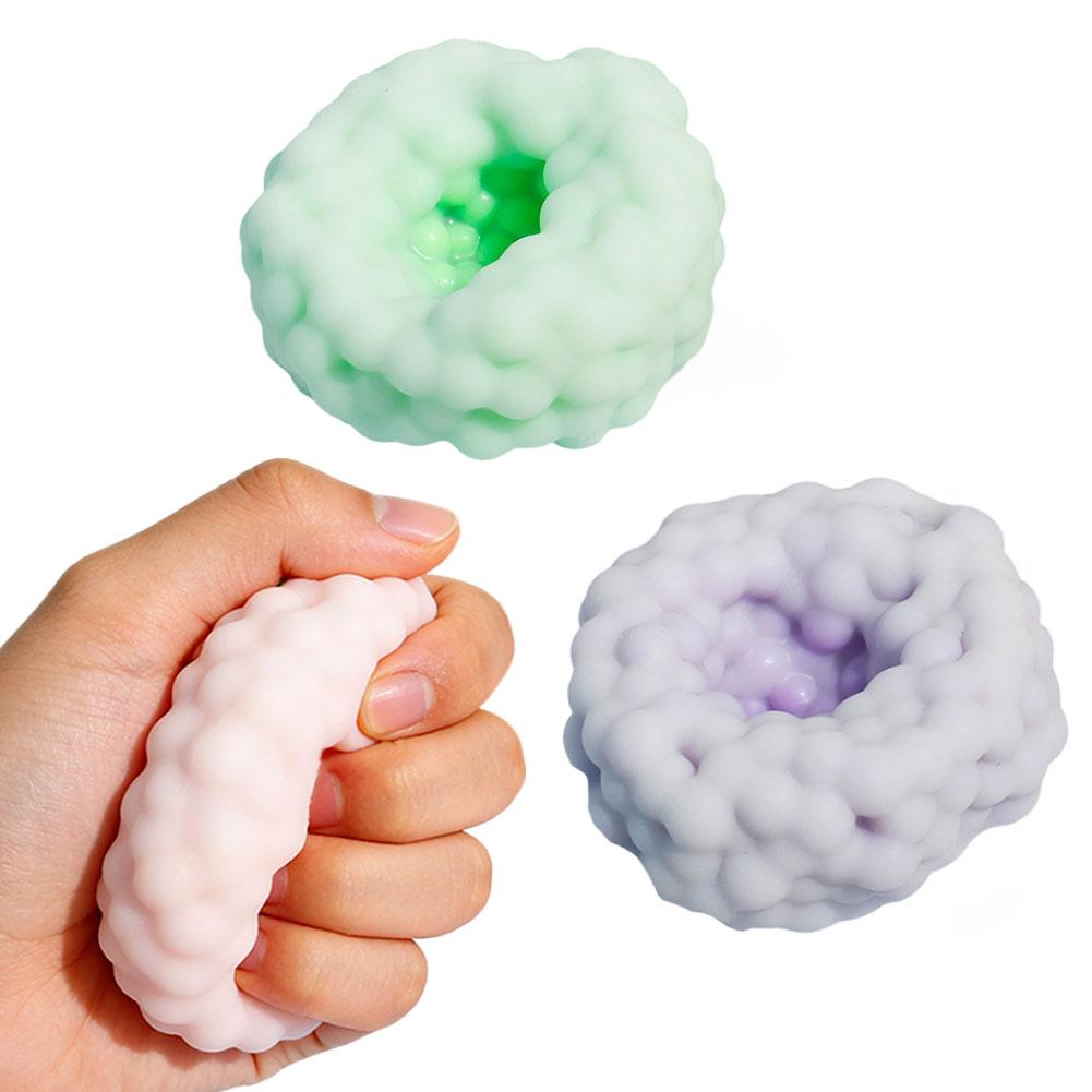 Flexible Vacuum Sand Squeeze Ball Grape Stress Ball Noisy Soothing Fidget Toy Office Desktop Decompression Gift