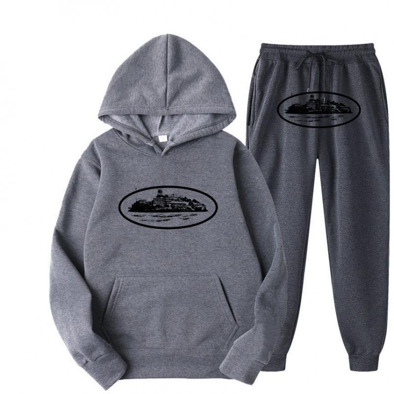 Kotez Unisex Hip-Hop Streetwear: Trendy Loose-Fit White Hoodie Set