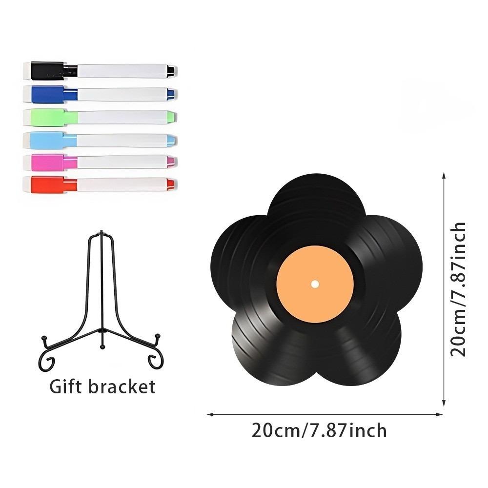 Creative DIY Graffiti Disc Iron Rack Acrylic Decoration Flower Shape Vinyl Record Ornament Bedroom