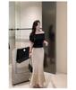 Champagne Satin Fishtail High-End Silk Skirt for Women - Summer 2025
