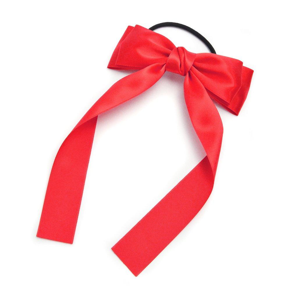 [ДЕТСКИЙ PARIS] Радужная резинка для волос, цветная лента, длинная лента, аксессуар для волос, идеально подходит для мероприятий и концертов [Красная]