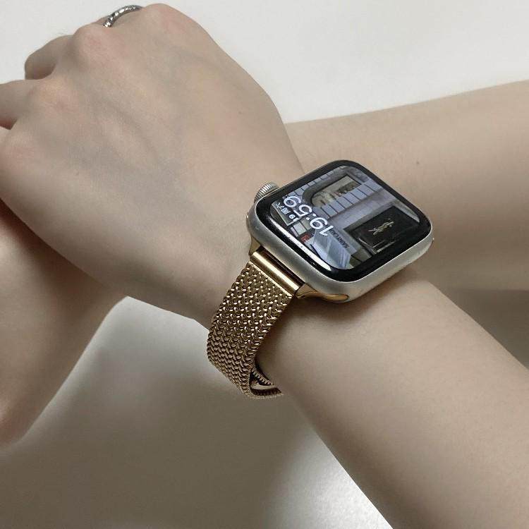 Apple Watch 10 Stainless Steel Magnetic Herringbone Mesh Strap - Compatible with Apple Watch 8/9