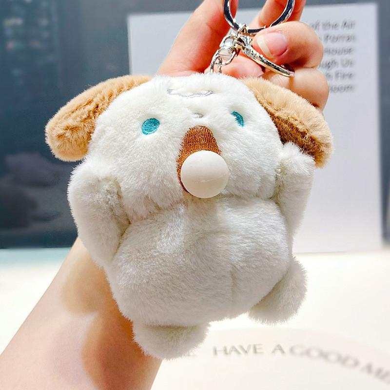 Panda Rabbit Little Surprised Expression Spitting Bubbles Cartoon Plush Pendant