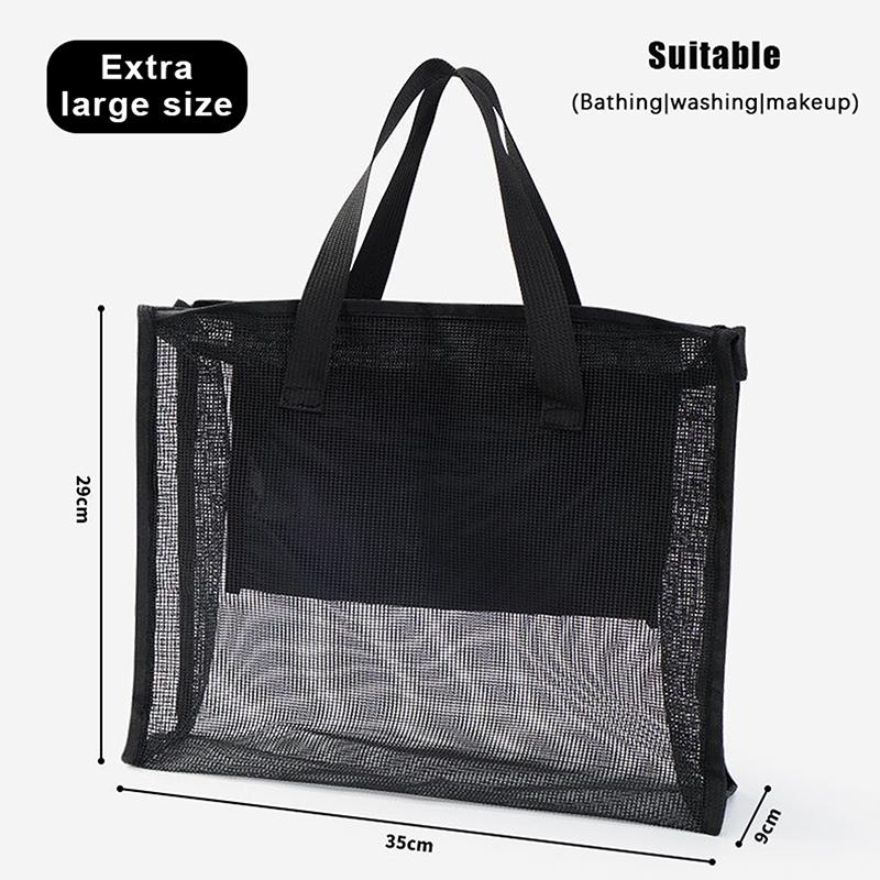 

Mesh Makeup Toiletry Storage Bags Handbags Portable Travel Washing Body Shower Tools Organizer Large Capacity Cosmetic Pouch as the picture