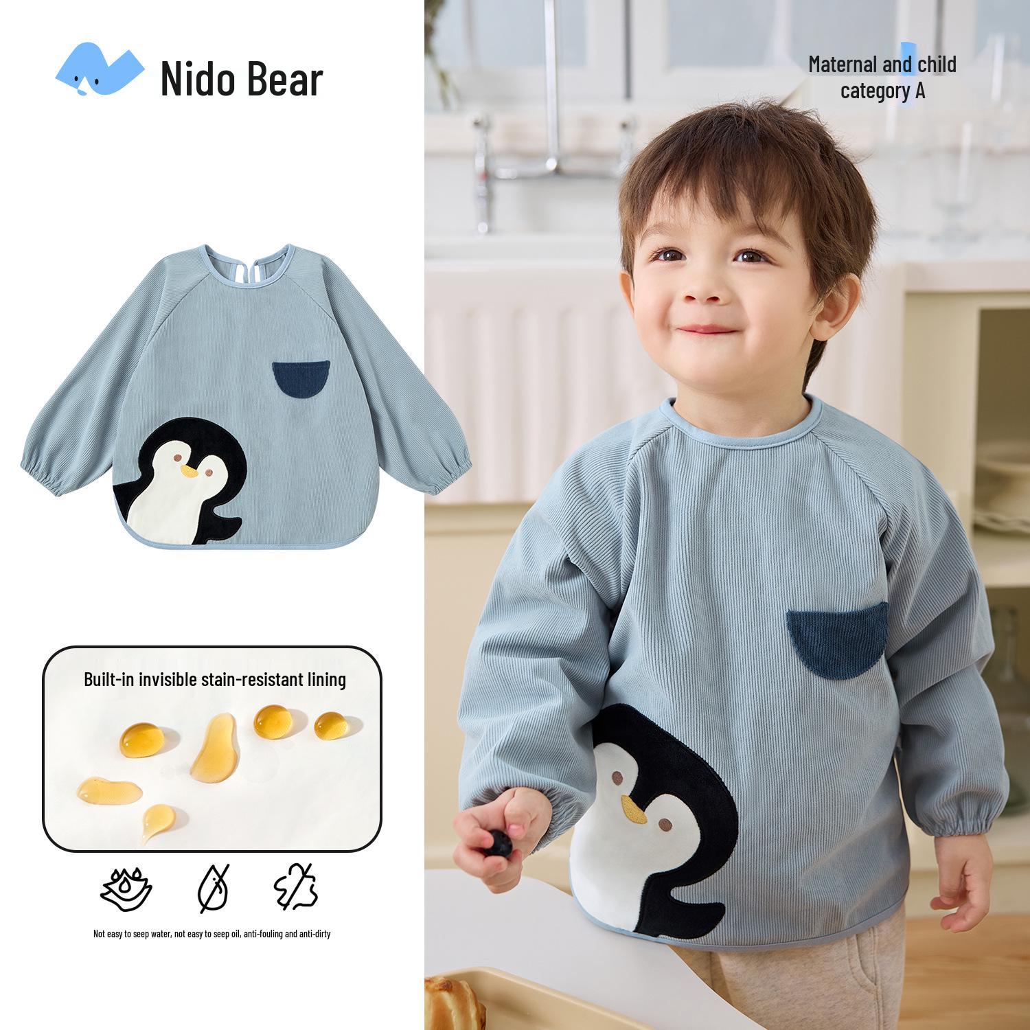 

Nidoran 2025 Fleece-Lined Winter Smock for Kids - Anti-Stain and Warm Bib for Boys and Girls 120 (5-6 years, height 115-125cm)