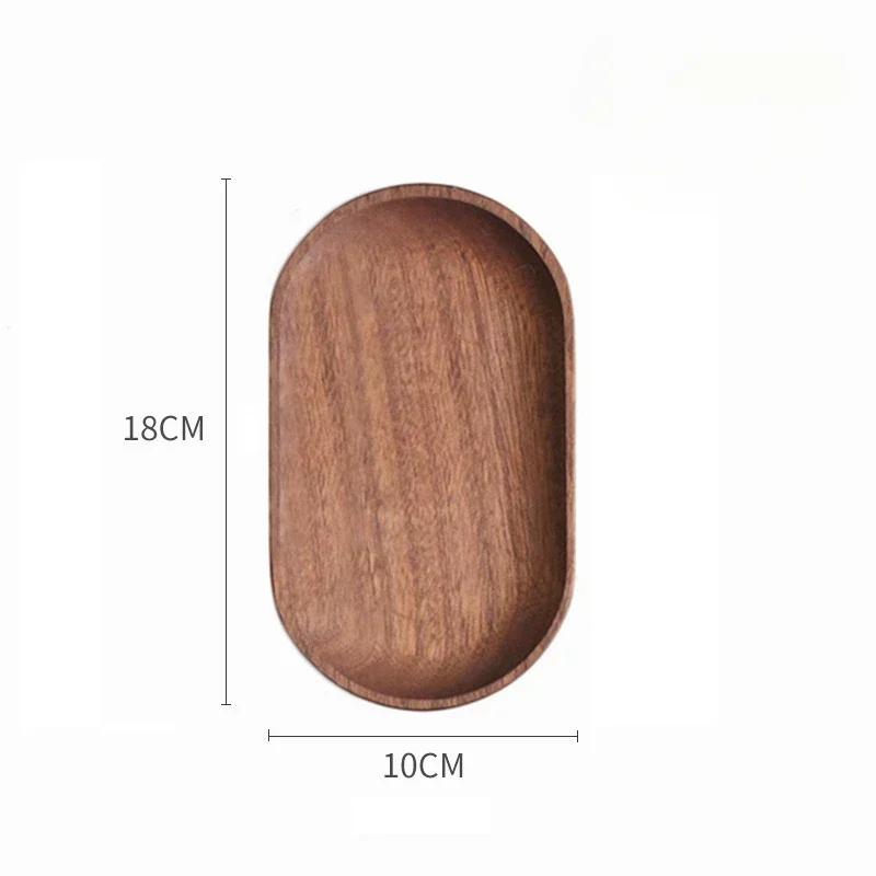 Japanese Rectangular Dinner Plate Walnut Wooden Tray Ins Wind Small Wooden Plate
