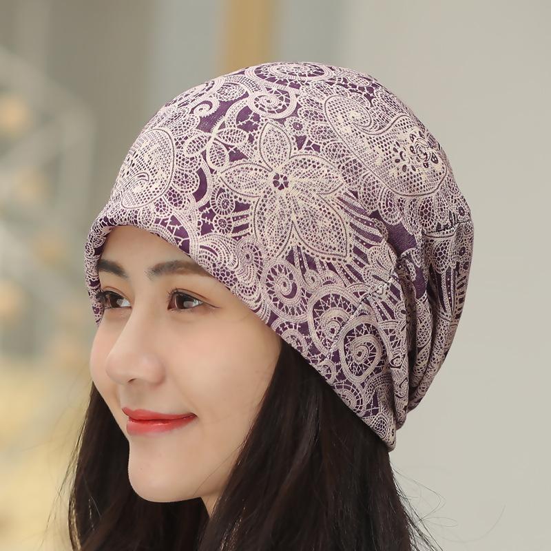 Spring And Summer Package Set Turban Cap Fashion Printing Bald Head Chemotherapy Cap Thin Section Pregnant Woman Monthly Hat Women's Hat