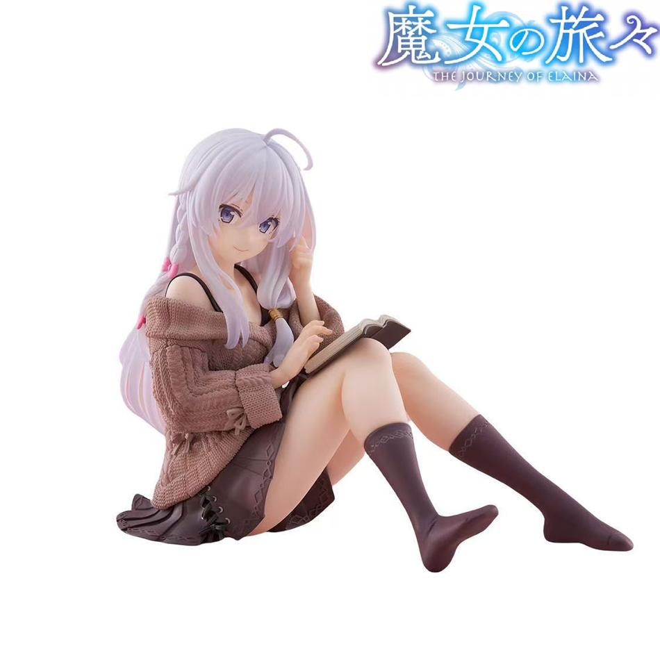 15cm The Journey of Elaina Anime Figure Knit Dress Witch Elaina Action Figure PVC Collection Model Doll Toys for Christmas Gifts