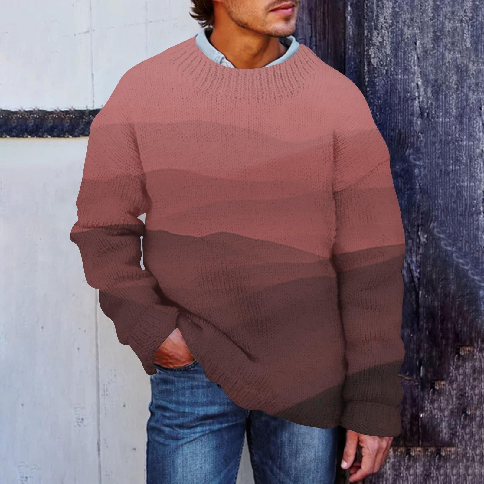 

Мужской принтованный искусственный свитер, толстовка с круглым вырезом, свободный топ с длинными рукавами XL красный