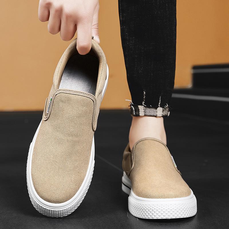 Canvas Shoes Men's New Summer Leisure Sports Breathable Versatile One-pedal Board Shoes Men's British Trend Loafers